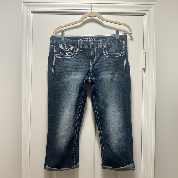 Maurice’s Denim Blue Jean Capri Pants size 7/8 - Picture 1 of 4